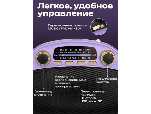 Радиоприемник Ritmix RPR-040 Лавандовый